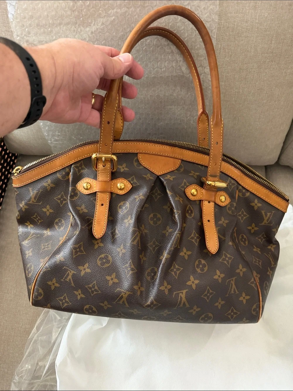Louis Vuitton Monogram Canvas Brown & Tan Handbag